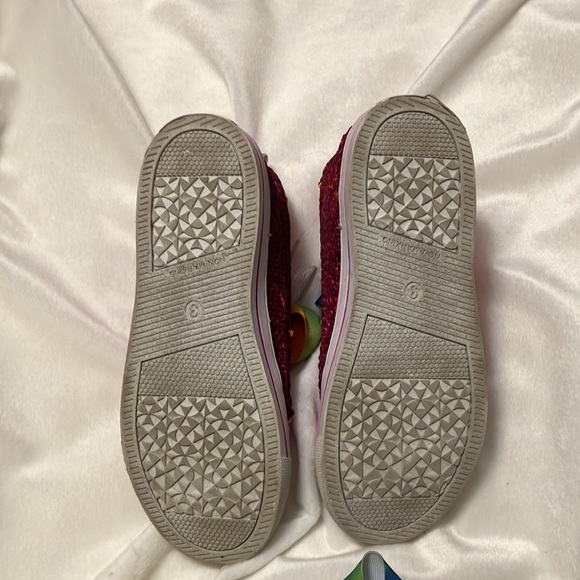 EUC Girls Size 3 Hot Pink Sequin High Top w/ Rainbow Bow Hightop, Bebe Boot +Bow - Picture 6 of 14